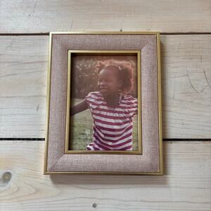 Isaac Jacobs NWOT Pink Linen Fabric Picture Frame 5x7